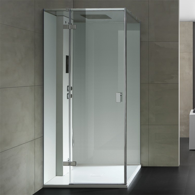 Парна душ кабина AWT LD206F15, 100x100 см, бял цвят, лява версия