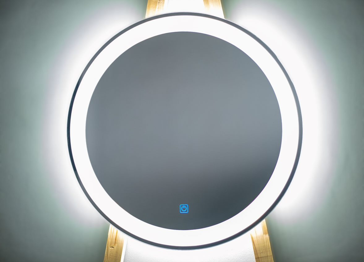 Кръгло огледало за баня с LED осветление