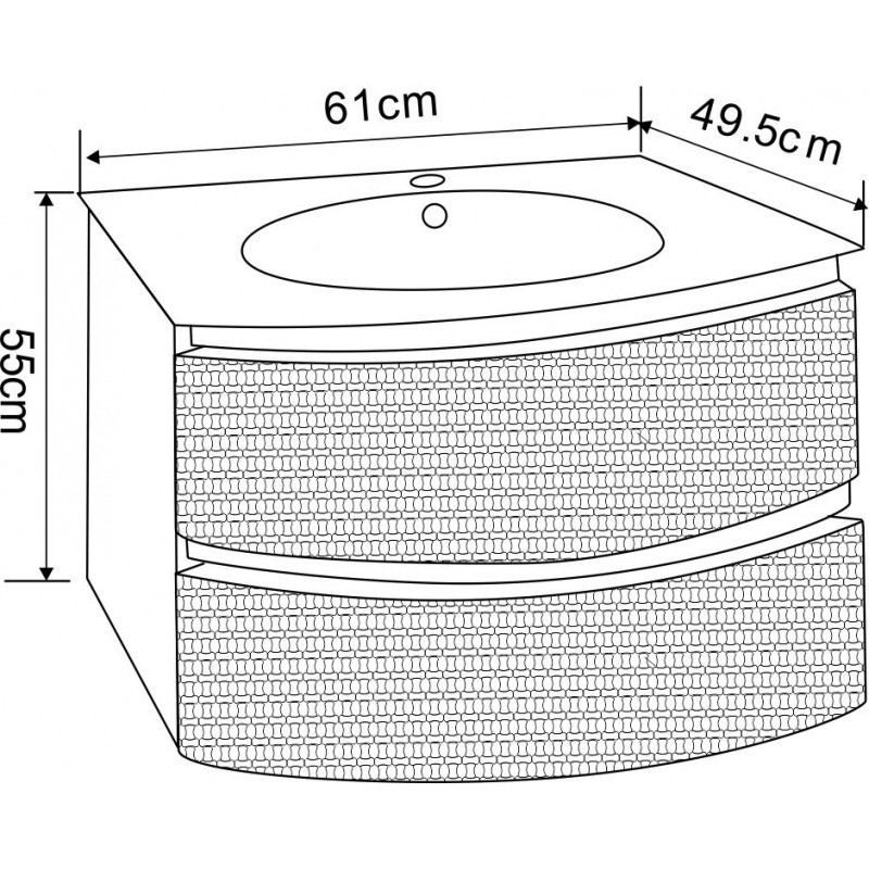 Модерен PVC шкаф за баня 8055-60