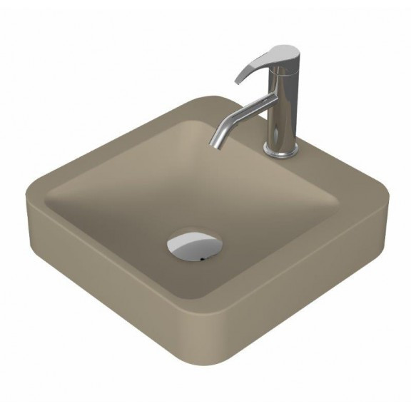 Мебел за баня с чекмедже и умивалник капучино мат iStone Solid Surface