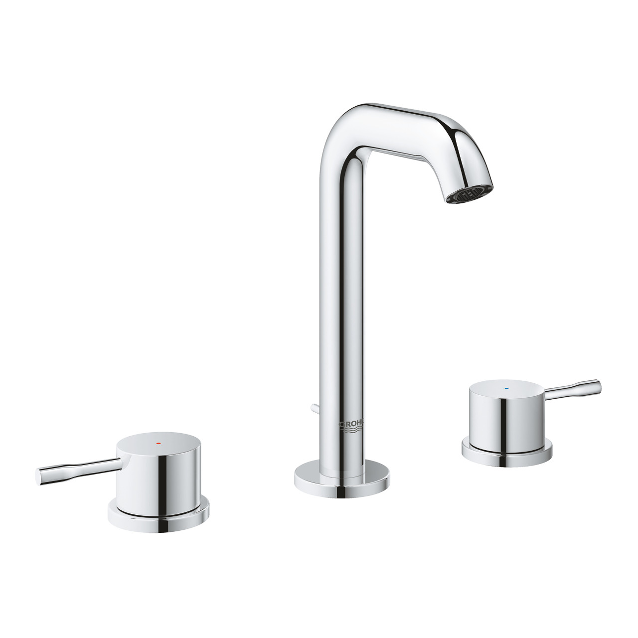 GROHE Essence - Тридупков смесител за умивалник, двуръкохватков, M-размер