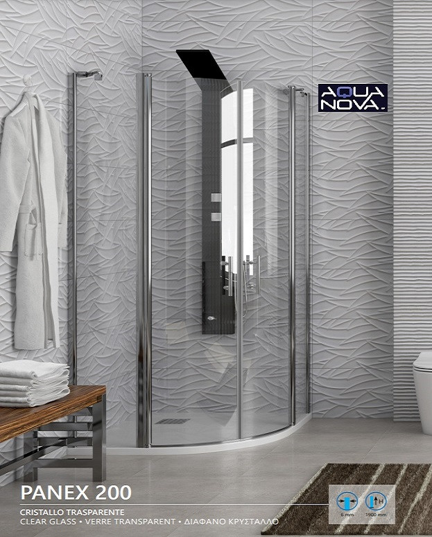 Овална душ кабина за баня - PANEX 200, 90x90 см