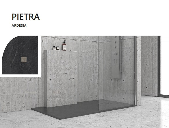 Луксозно поддушово корито PIETRA ефект камък, овал - цвят черен, 90х90 см