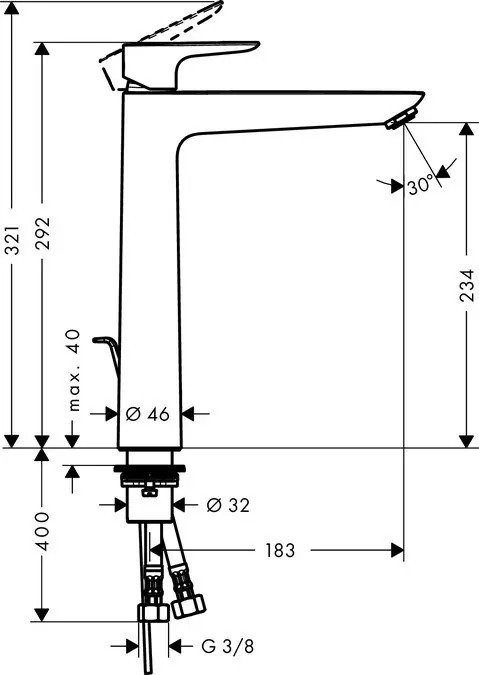 Hansgrohe смесител за умивалник Talis E 240
