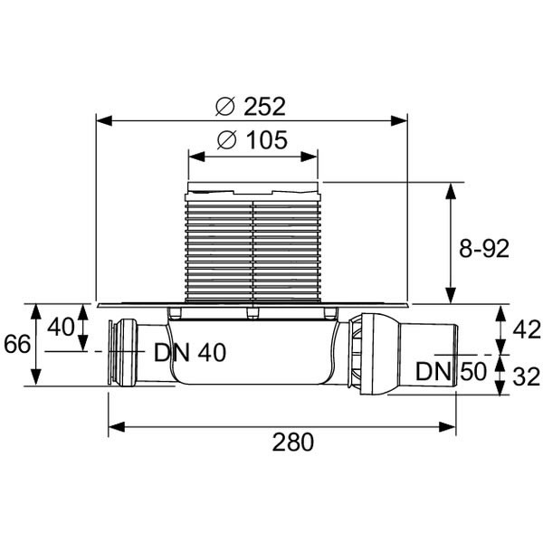 TECE drainpoint S110 DN50 точков сифон за баня