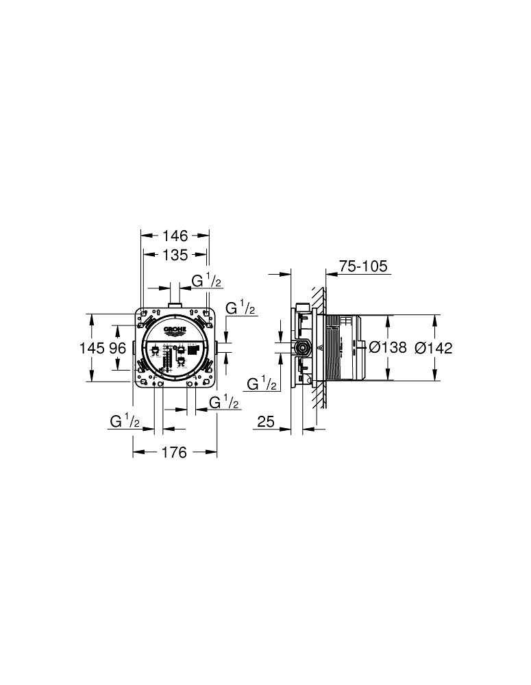 GROHE RAPIDO SMARTBOX универсално тяло за вграждане, 1/2″