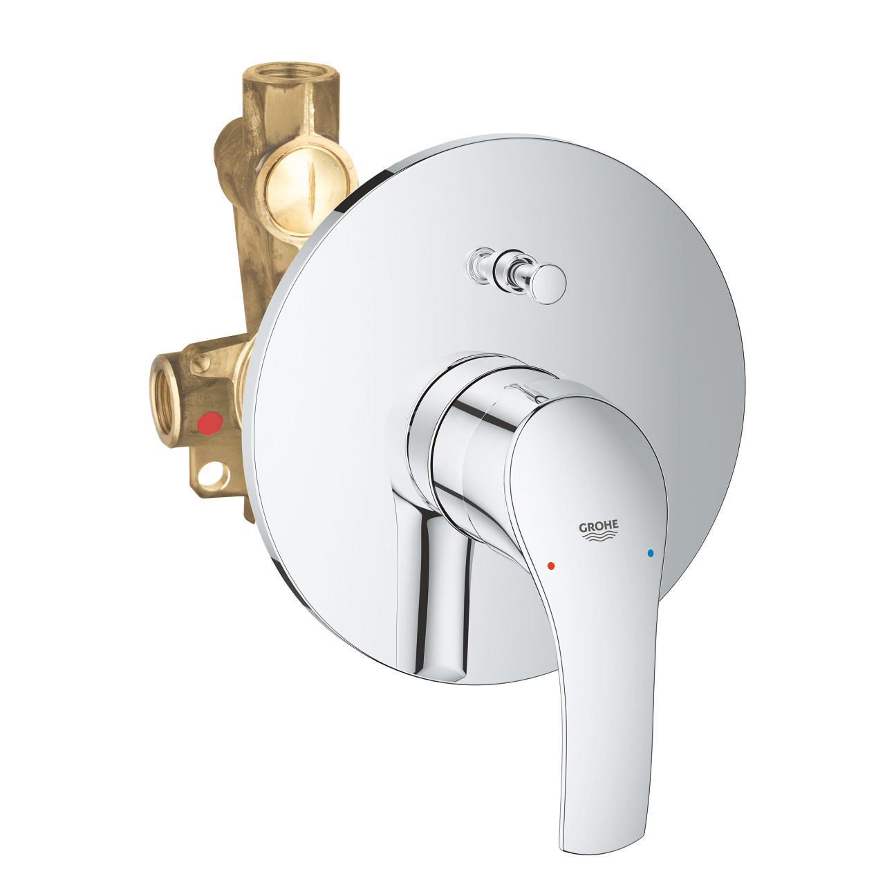 GROHE Eurosmart - смесител за вграждане за вана/душ, комплект с тяло за вграждане 1/2″, едноръкохватков