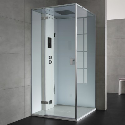 Парна душ кабина AWT LD206F15, 100x100 см, бял цвят, лява версия