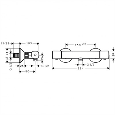 Hansgrohe термостатен cмесител за душ ECOSTAT