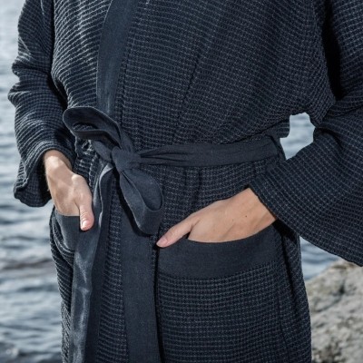 Халат Rento Kenno, черно и сиво, размер L/XL