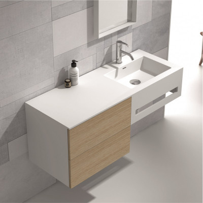 Мебел за баня с панти със soft close механизъм iStone Solid Surface, с умив...