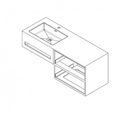 Мебел за баня с панти със soft close механизъм iStone Solid Surface, с умив...