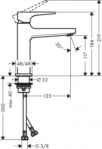 Hansgrohe смесител за умивалник Metropol 110