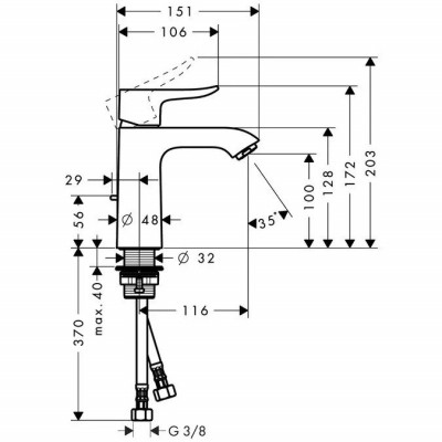 Hansgrohe смесител за умивалник Metris 110