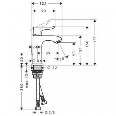 Hansgrohe смесител за умивалник Metris 100