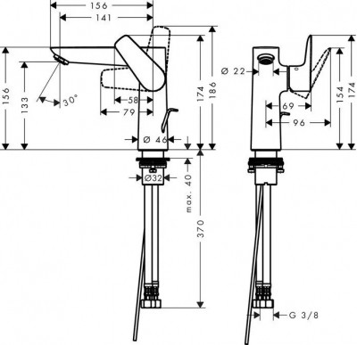 Hansgrohe смесител за умивалник Talis E 150