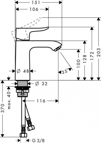 Hansgrohe смесител за умивалник Metris 110