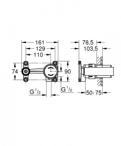 GROHE EUROCUBE JOY тяло за вграждане